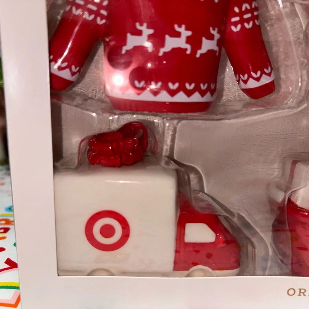 Target Themed Ceramic Ornament Set HTF